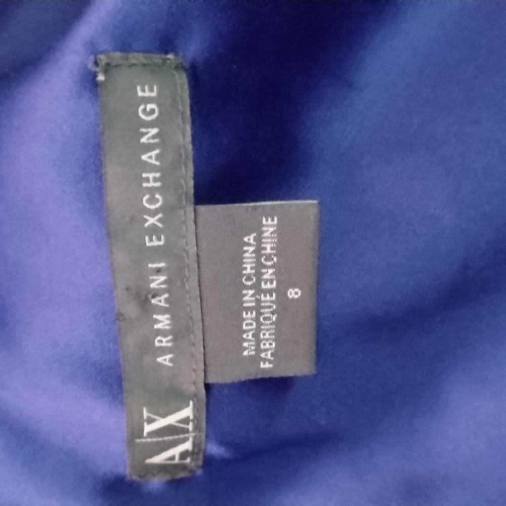 Armani Exchange Square Neckline Textured Skater Dress Women's 8 Belted - Picture 4 of 4
